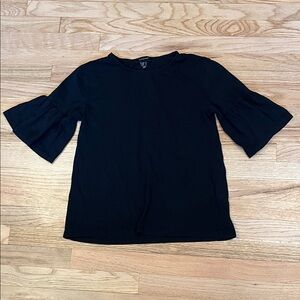 Atmosphere Black Ruffle-Sleeve Top